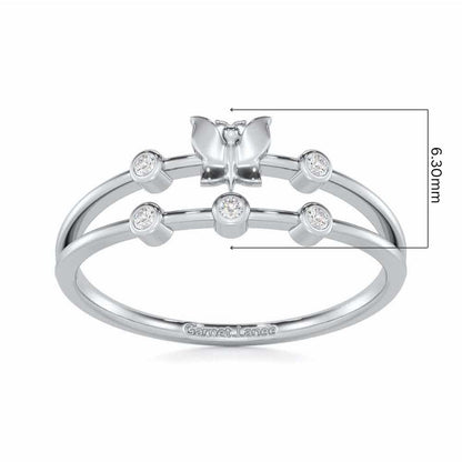 Meadow Butterfly Silver Ring - White Gold - Image 5