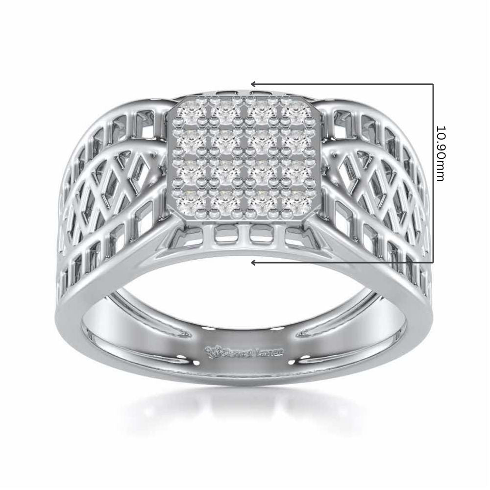 Sarankar Silver Ring For Men - White Gold - Image 5
