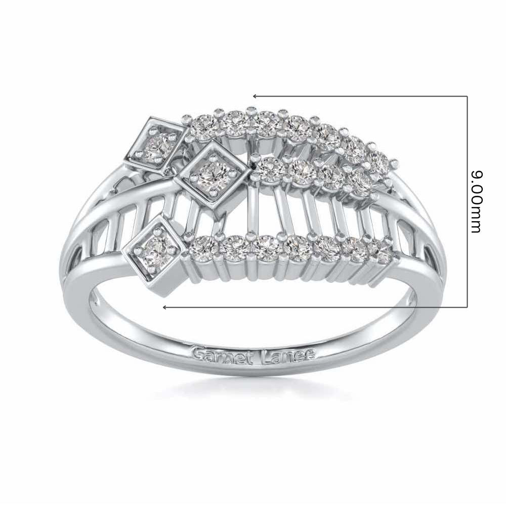 Hearty Mesh Silver Ring - White Gold - Image 5