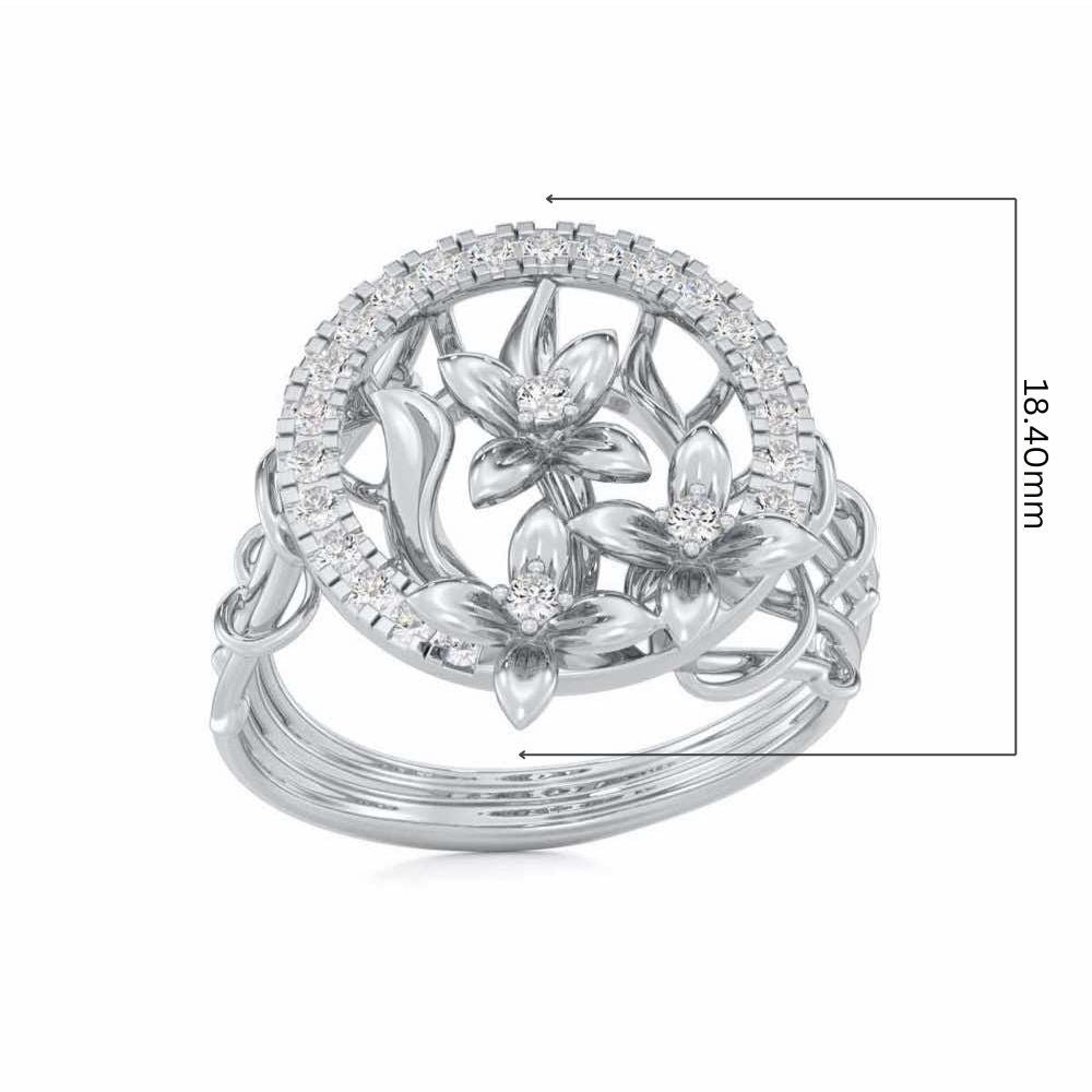 Floral Spectrum Silver Ring - White Gold - Image 5