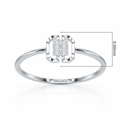 Featherlight Fancy Silver Ring - White Gold - Image 5
