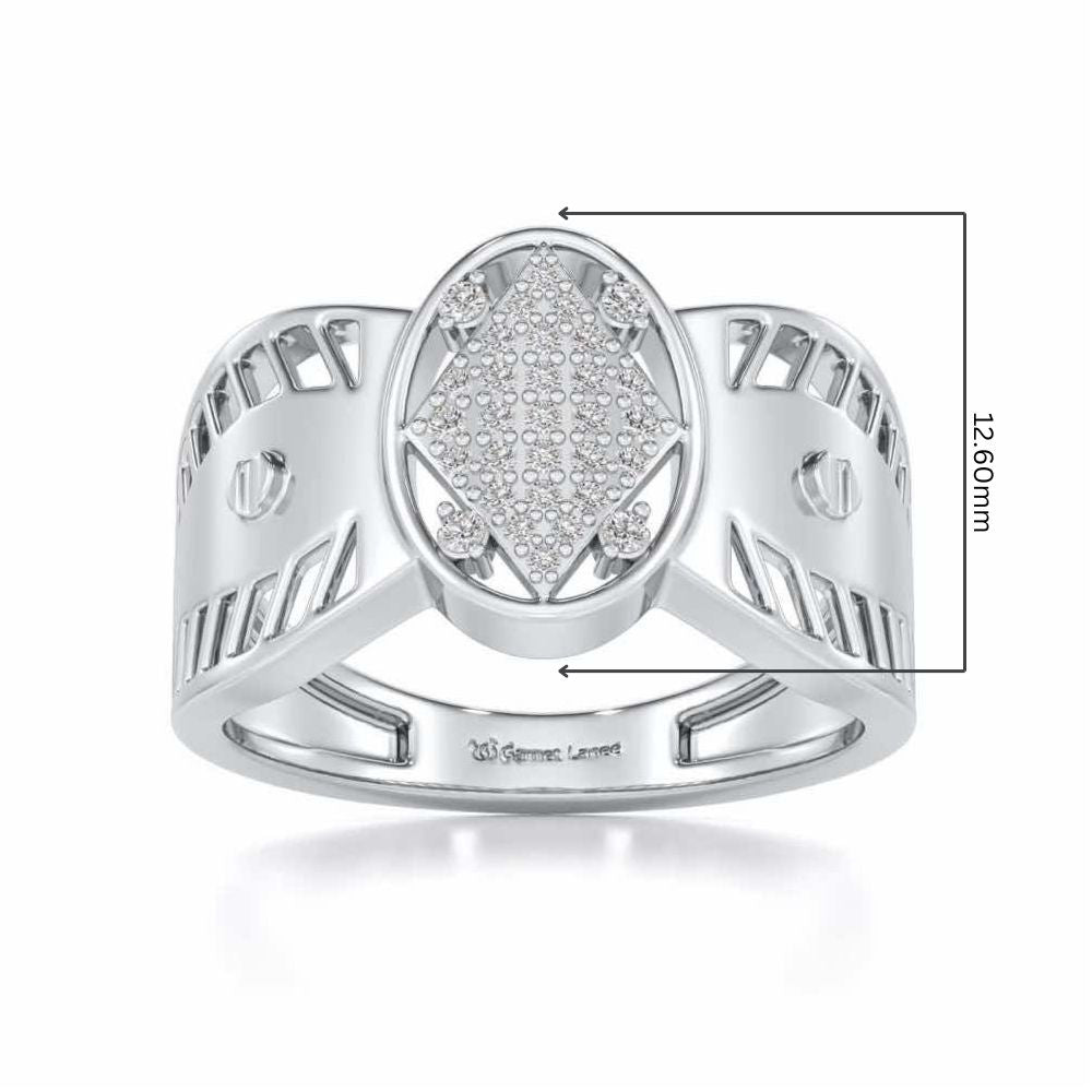 Valorous Silver Ring For Men - White Gold - Image 5