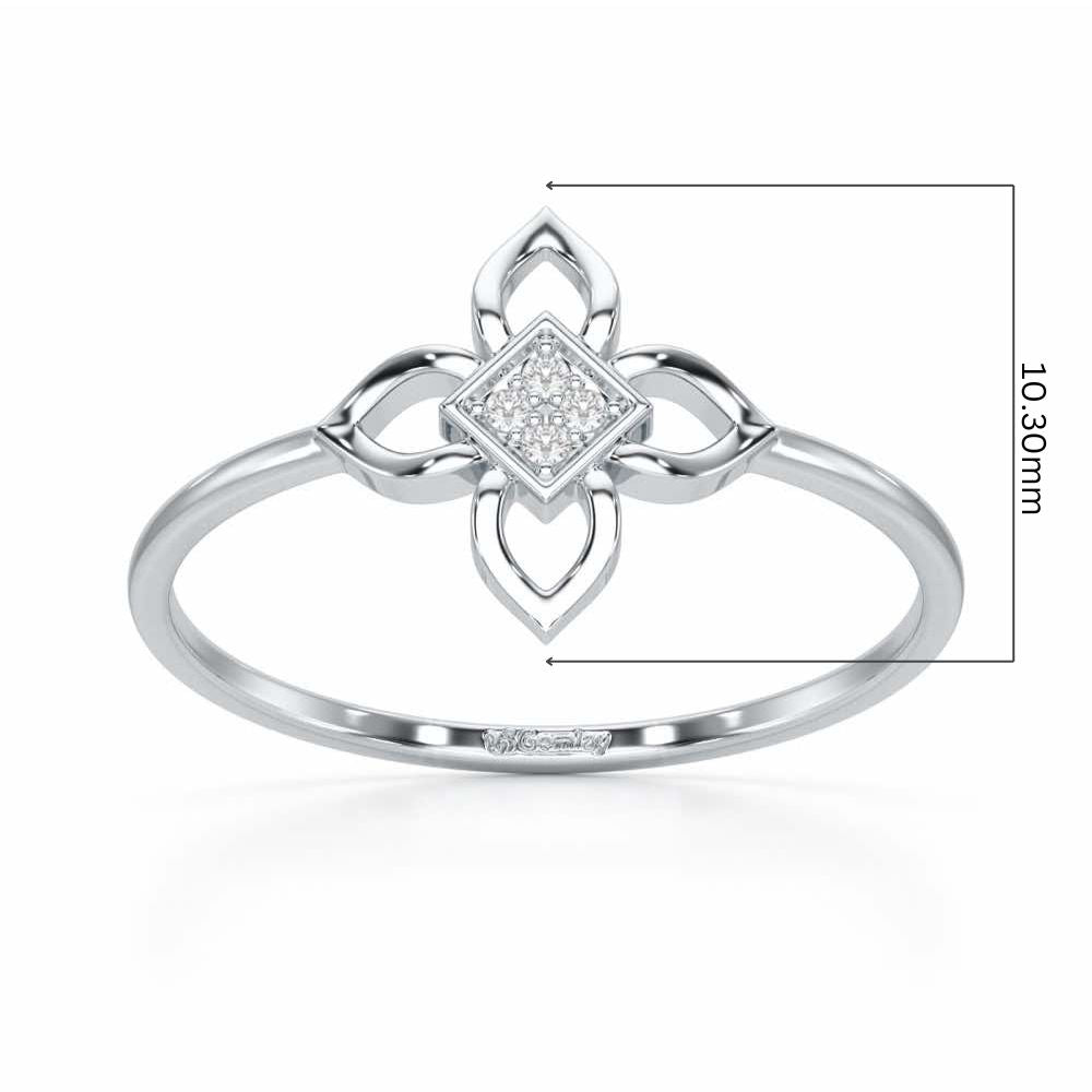 Slim Sparkle Silver Ring - White Gold - Image 5