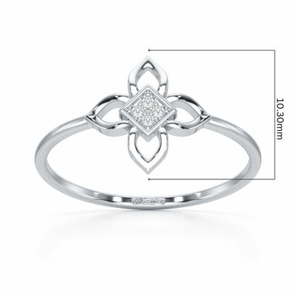 Slim Sparkle Silver Ring - White Gold - Image 5