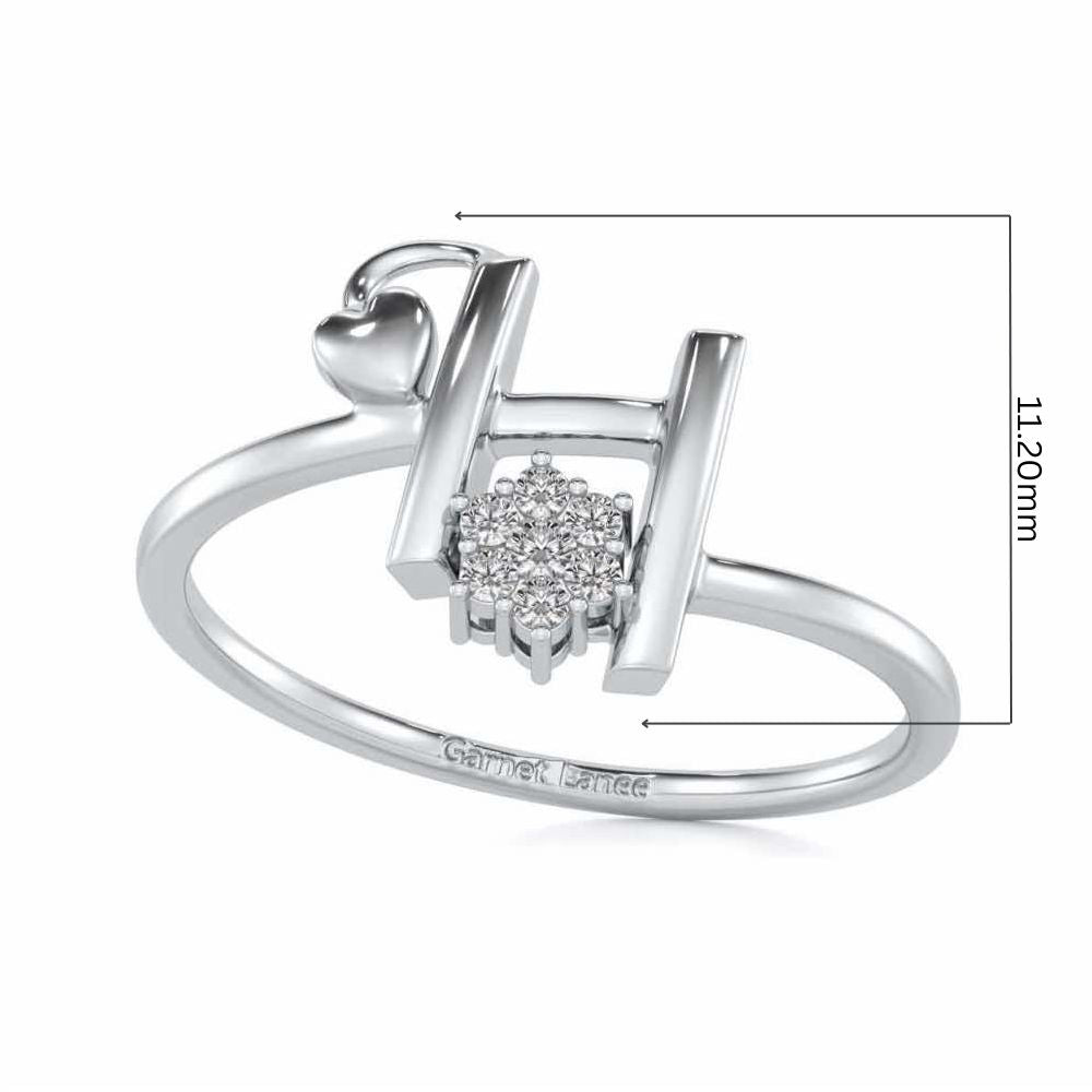 Flora H Silver Ring - White Gold - Image 5