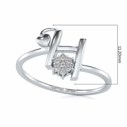 Flora H Silver Ring - White Gold - Image 5