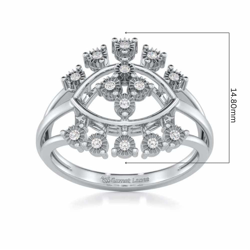 Glinting one Silver Ring - White Gold - Image 5