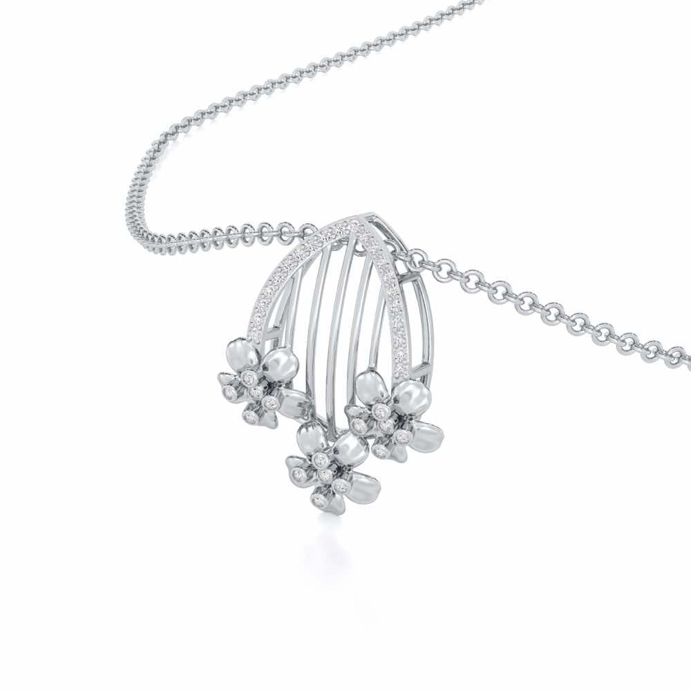 Zenith Strings Silver Pendant - White Gold - Image 2