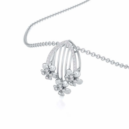 Zenith Strings Silver Pendant - White Gold - Image 2