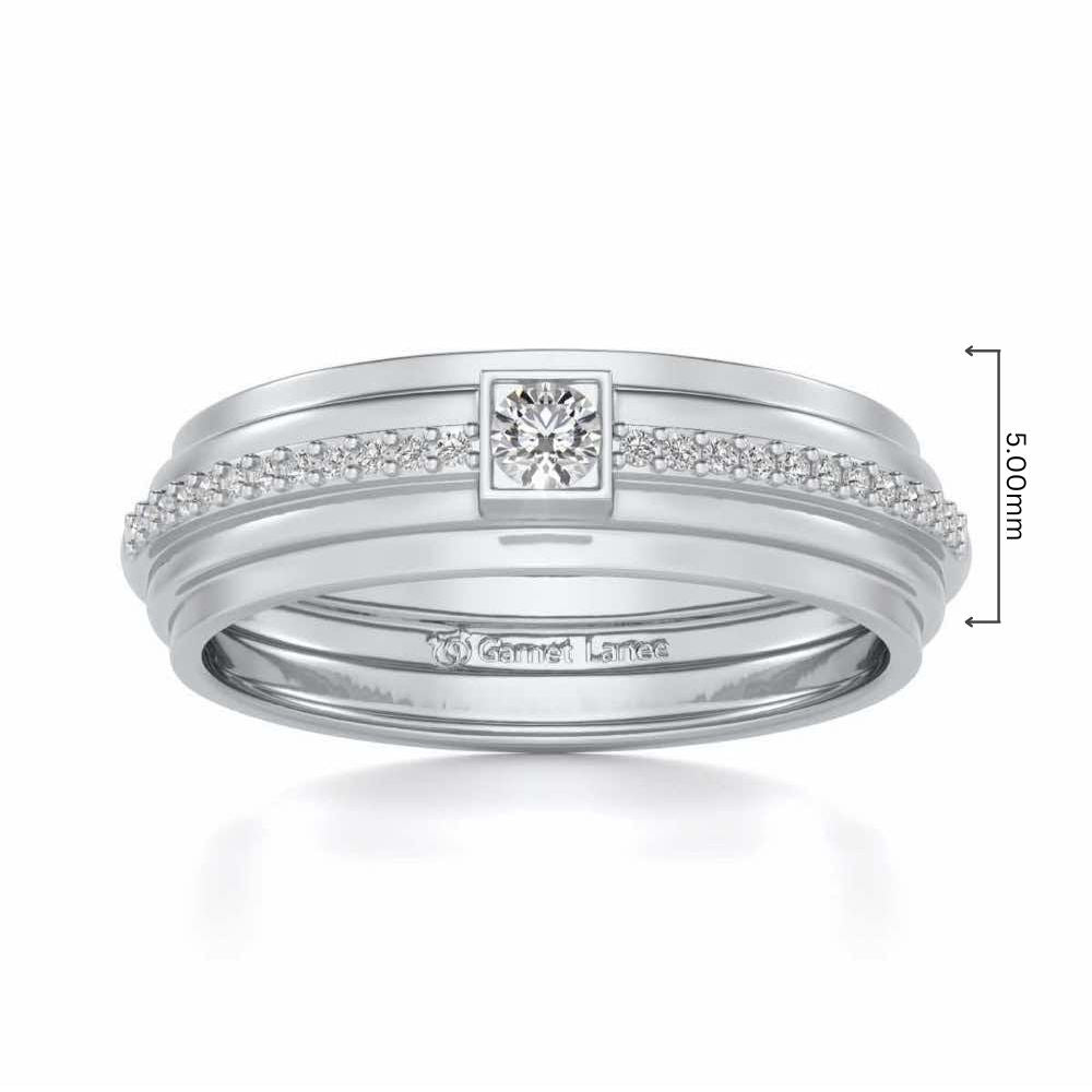 Exuberant Silver Band Ring - White Gold - Image 5