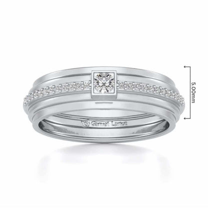 Exuberant Silver Band Ring - White Gold - Image 5