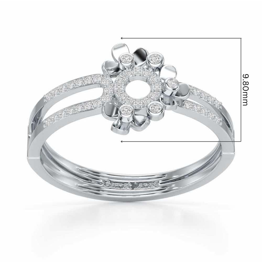 Delicate Glow Silver Ring - White Gold - Image 5