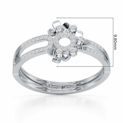 Delicate Glow Silver Ring - White Gold - Image 5