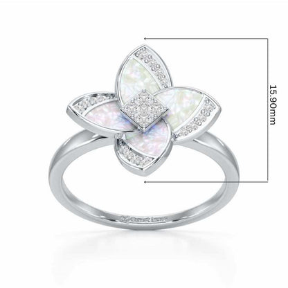 Velvet Blossom Silver Ring - White Gold - Image 5