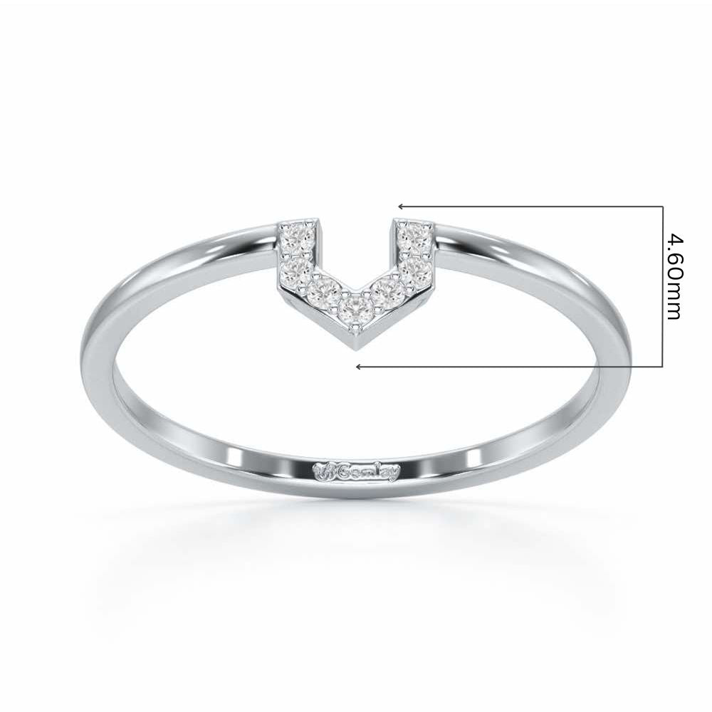 Sparkle Pointer Silver Ring - White Gold - Image 5