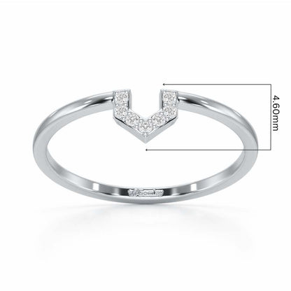 Sparkle Pointer Silver Ring - White Gold - Image 5