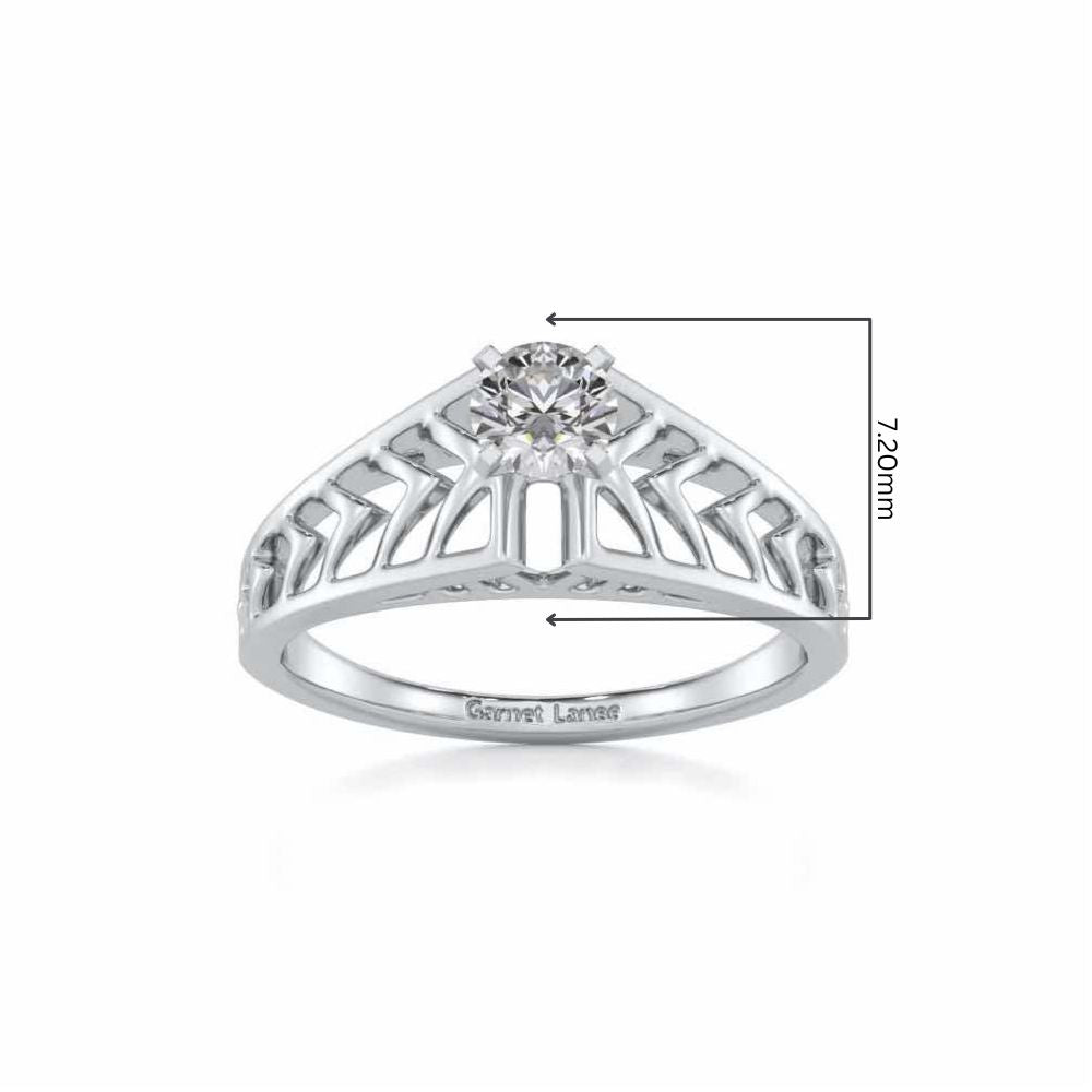 Saranshi Solitaire Ring - White Gold - Image 5