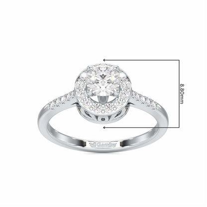 Shimmering Aura Solitaire Ring - White Gold - Image 5