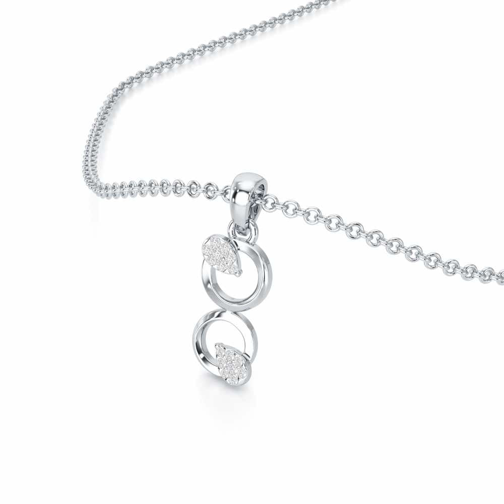 Gleam Couple Silver Pendant - White Gold - Image 2