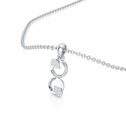 Gleam Couple Silver Pendant - White Gold - Image 2