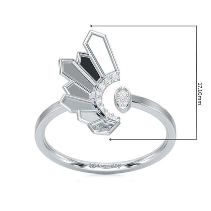 Tranquil Flame Silver Ring - White Gold - Image 5