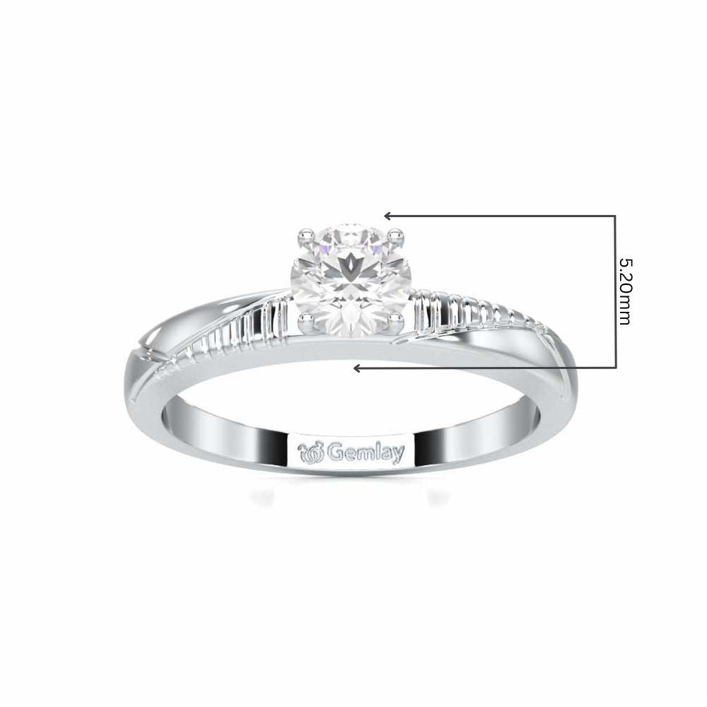 Shinny Meadow Solitaire Ring - White Gold - Image 5