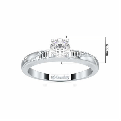 Shinny Meadow Solitaire Ring - White Gold - Image 5