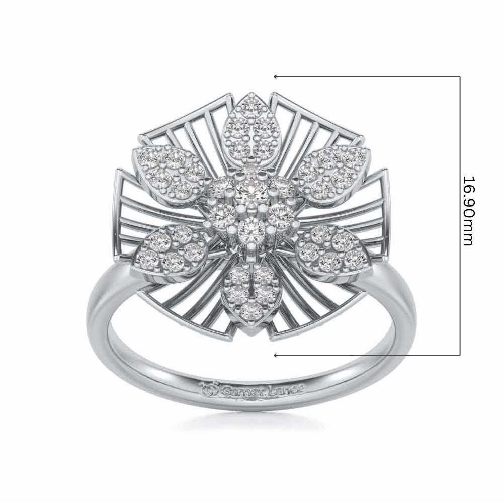 Heart Wish Silver Ring - White Gold - Image 5