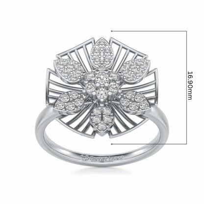 Heart Wish Silver Ring - White Gold - Image 5