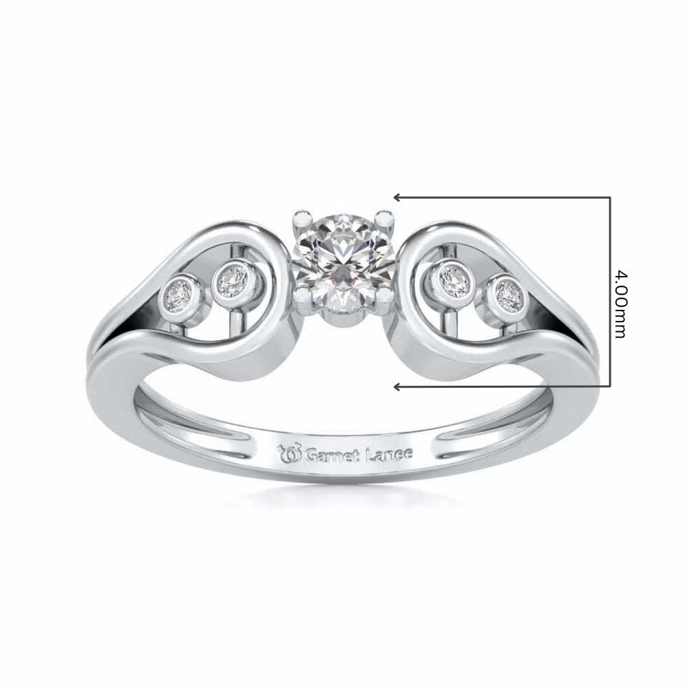 Blatant Beauty Solitaire Silver Ring - White Gold - Image 5