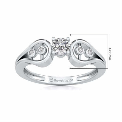 Blatant Beauty Solitaire Silver Ring - White Gold - Image 5