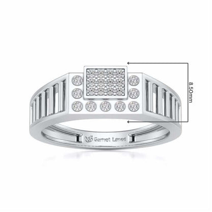 Out-Square Silver Ring For Men - White Gold - Image 5