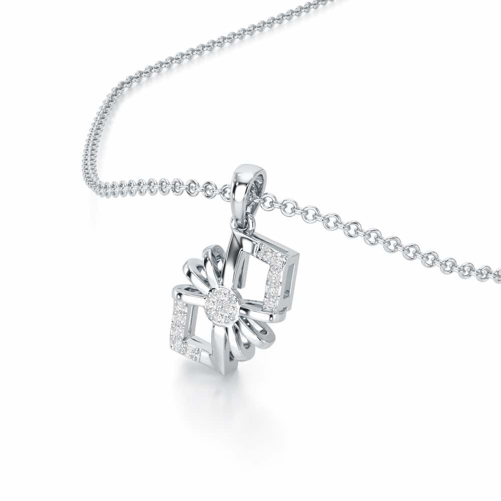 Luminous Essence Silver Pendant - White Gold - Image 2