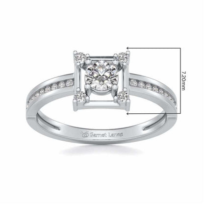 Strength Solitaire Silver Ring - White Gold - Image 5