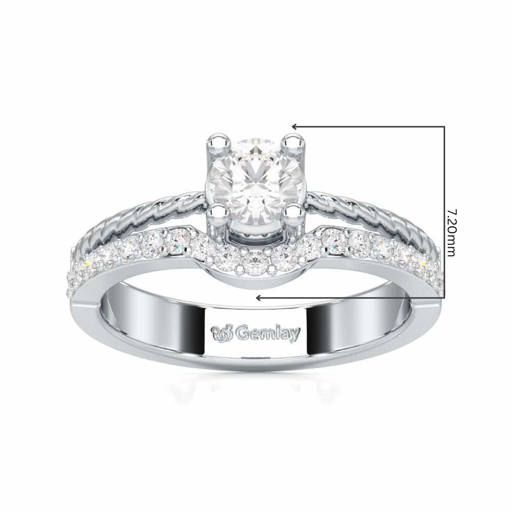 Radiant Mirage Solitaire Ring - White Gold - Image 5