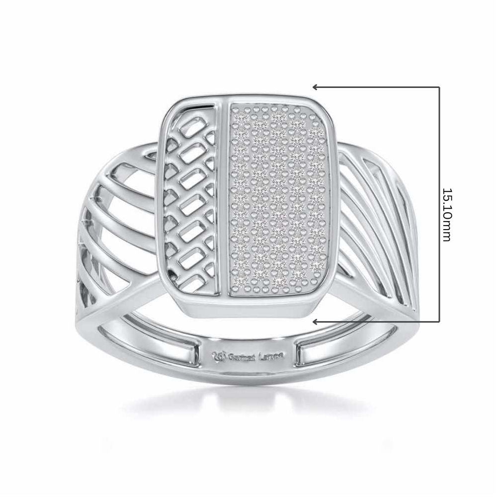 Confront Silver Ring For Men - White Gold - Image 5