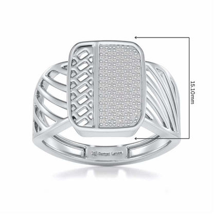 Confront Silver Ring For Men - White Gold - Image 5