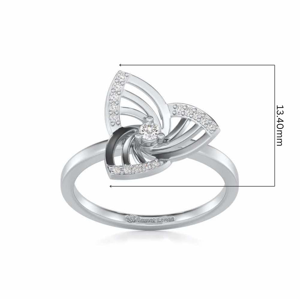 Mesh Twist Silver Ring - White Gold - Image 5