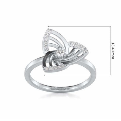 Mesh Twist Silver Ring - White Gold - Image 5
