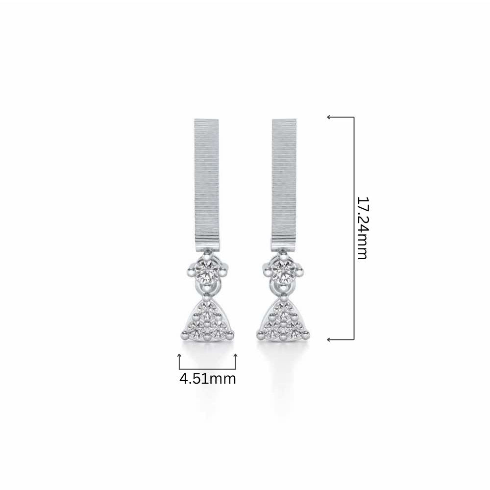 Aadrika Silver Earrings - White Gold - Image 4