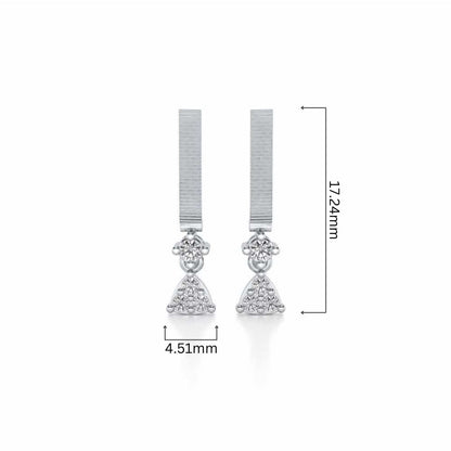 Aadrika Silver Earrings - White Gold - Image 4