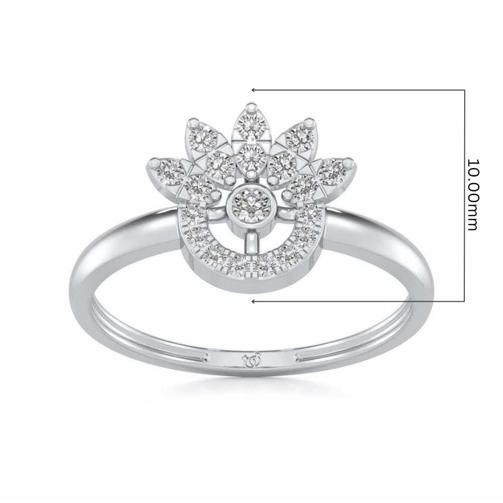 Round Shine Silver Ring - White Gold - Image 5