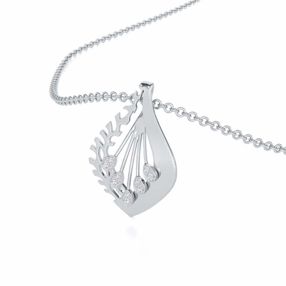 Enchanting Growth Silver Pendant - White Gold - Image 2