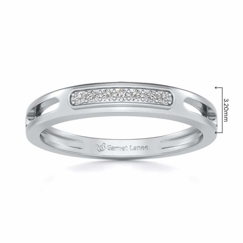 Simple Silver Band Ring - White Gold - Image 5
