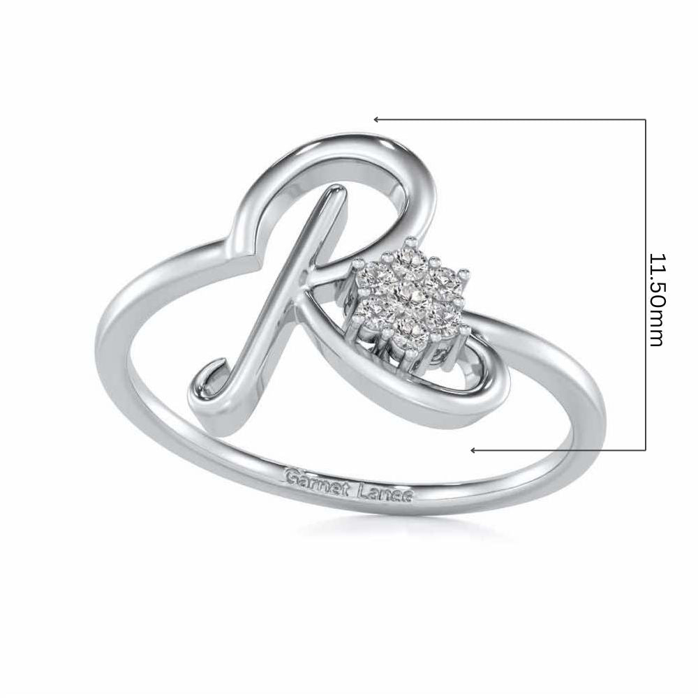 Flora R Silver Ring - White Gold - Image 5