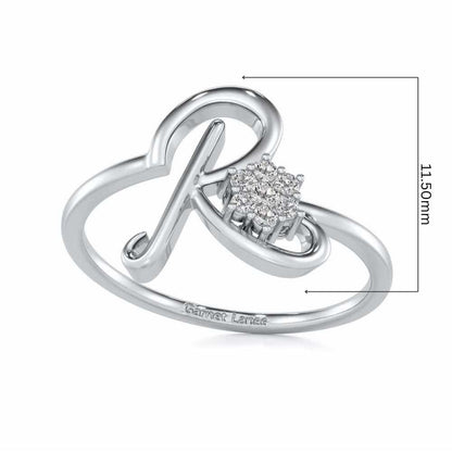 Flora R Silver Ring - White Gold - Image 5