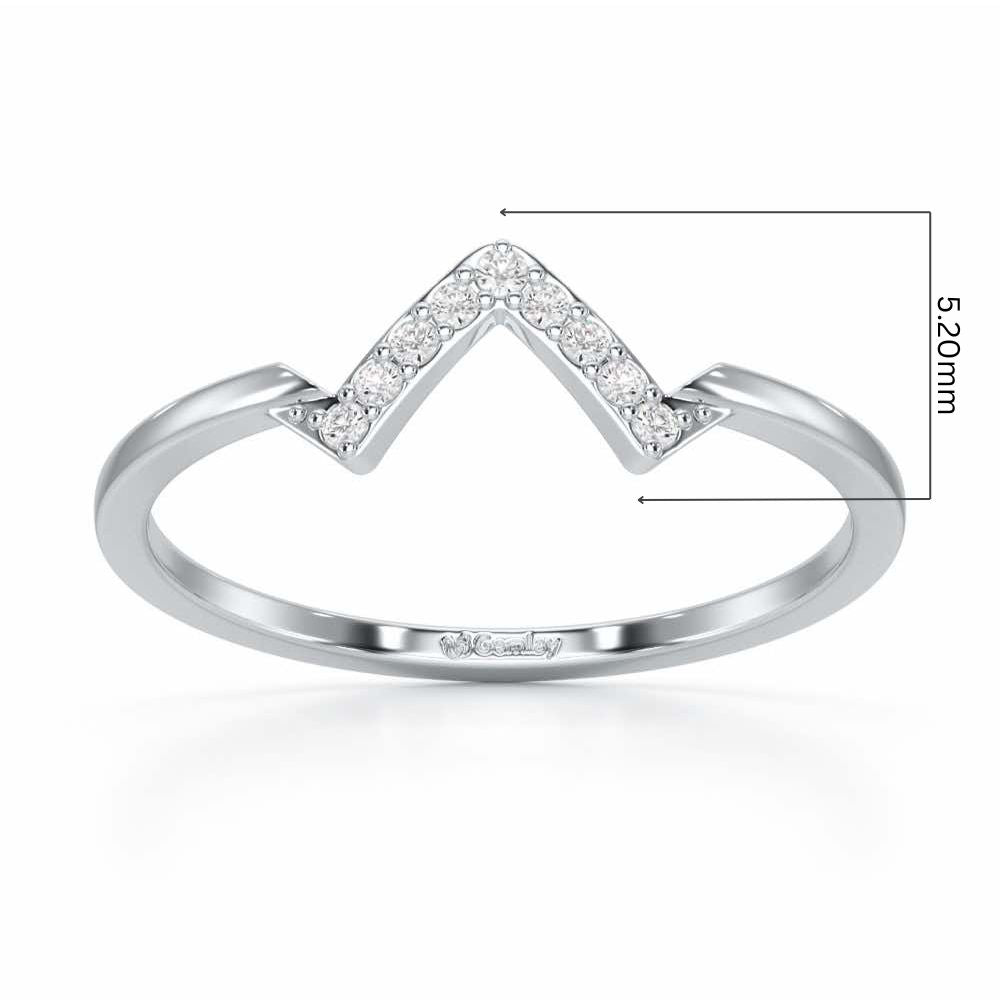 Slender Pointer Silver Ring - White Gold - Image 5