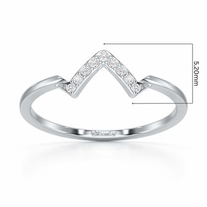 Slender Pointer Silver Ring - White Gold - Image 5