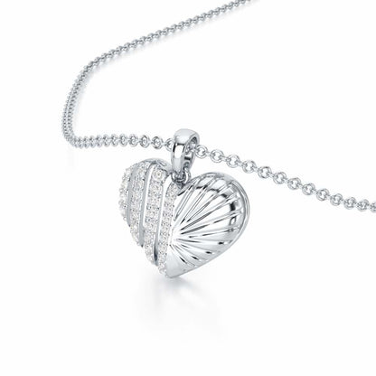Heart Grace Silver Pendant - White Gold - Image 2