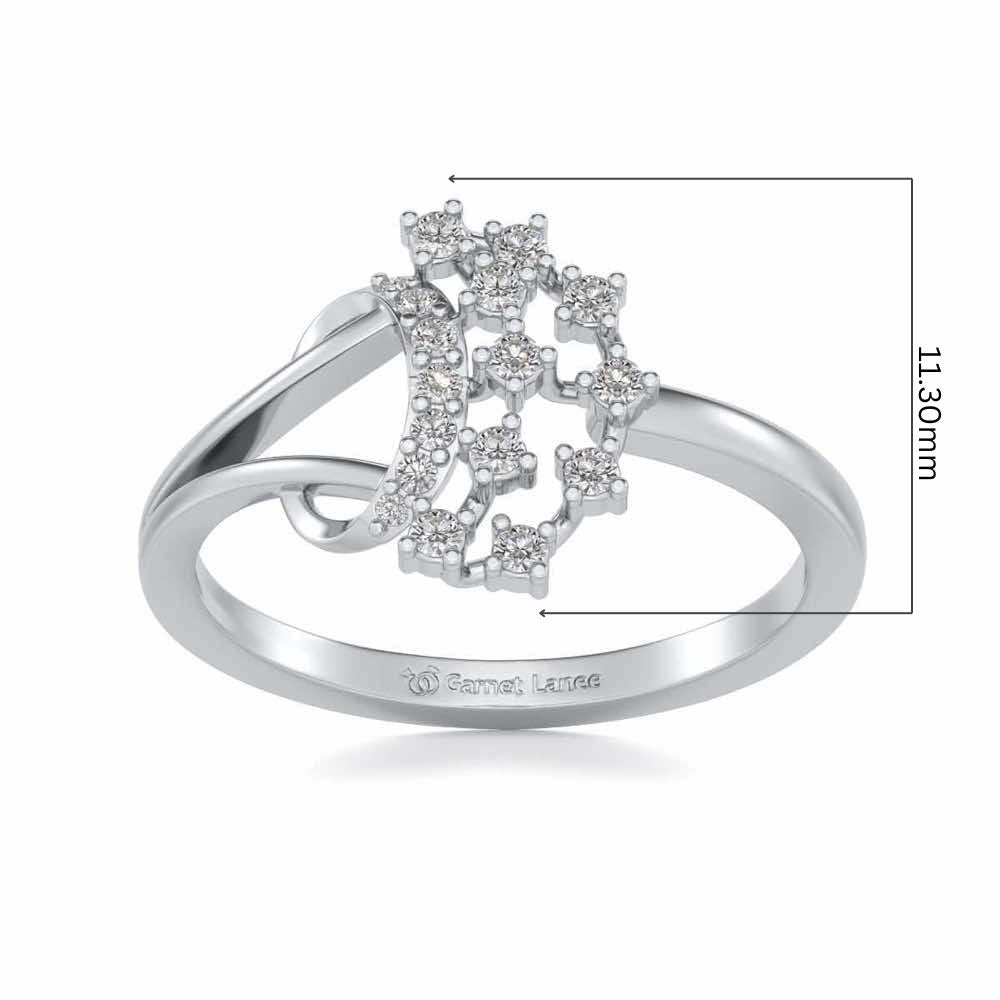 Heena Silver Ring - White Gold - Image 5
